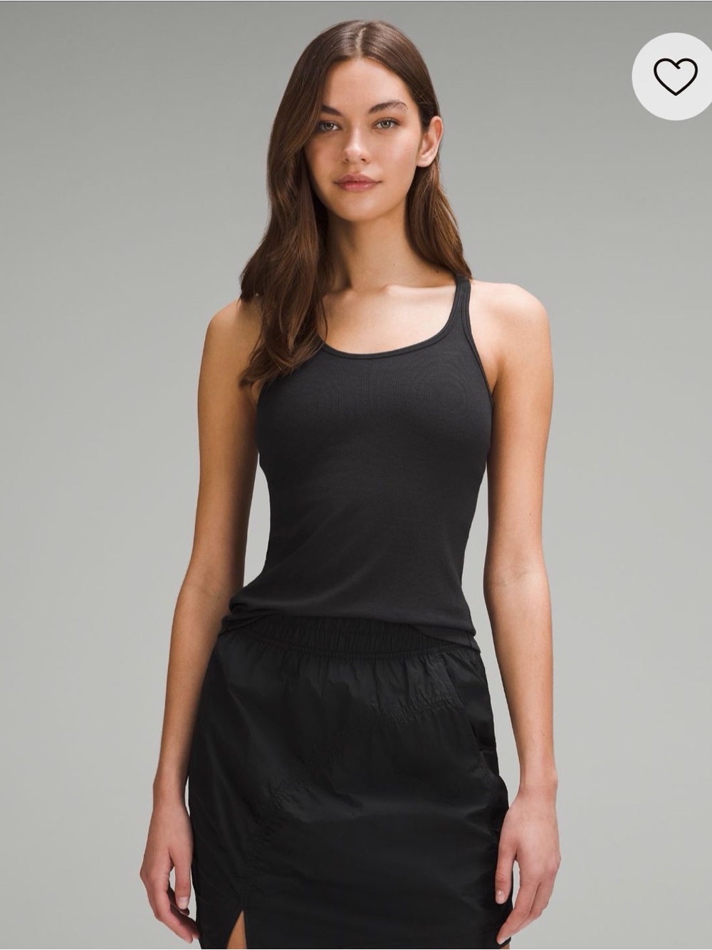 Black hold tight this strap Ribbed Tank Top - Classic Scoop Neck